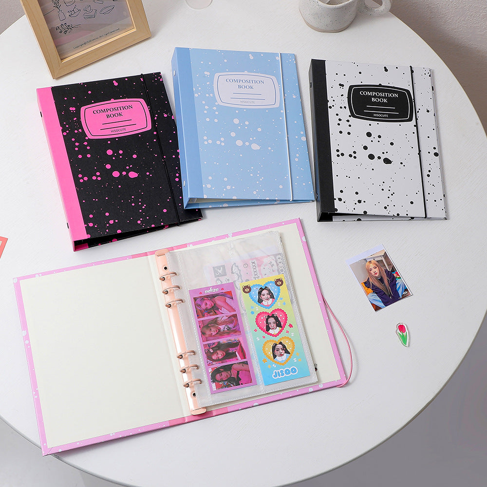 Wholesale A5 Ink Drop Pattern Binding Hard Faced Six Hole Binder Album